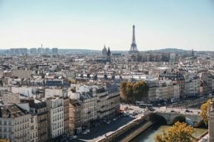 view of eiffel tower in the city of lights