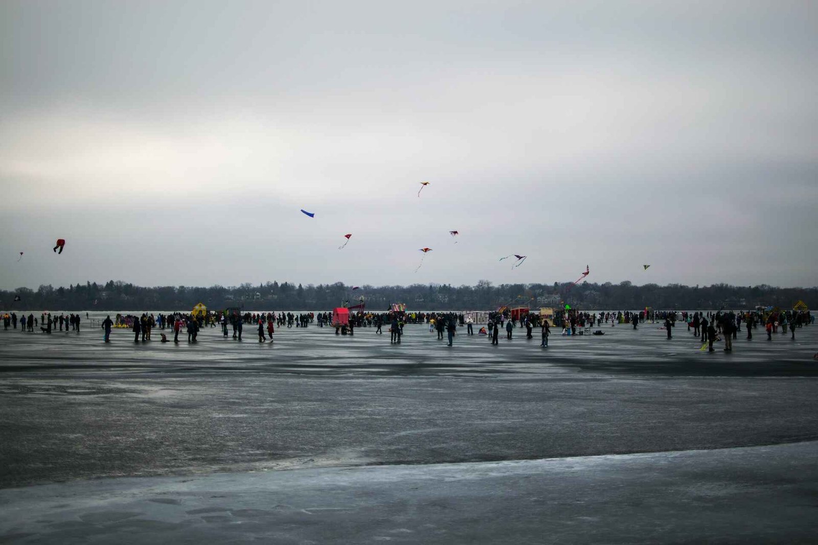 frozen lake in winter